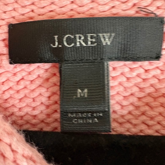 J. Crew Cotton Blend roll neck Knit Sweater Pink Raglan Long Sleeve Medium - Picture 4 of 7